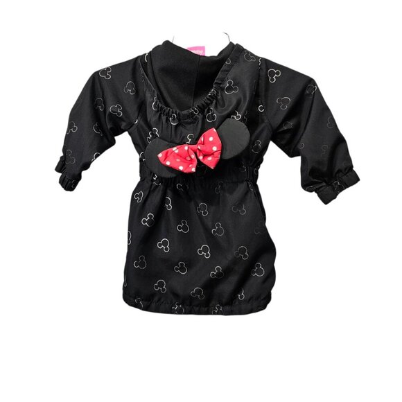 Disney Jr Minnie Mouse Toddler Zip Up Spring Rain Windbreaker Hooded Jacket - Picture 7 of 9